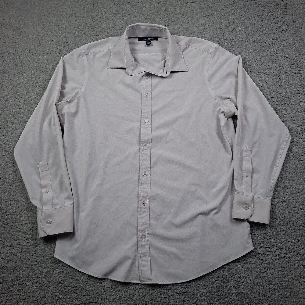 Mizzen and Main Mens M Light Gray Leeward Dress Shirt Wrinkle Resistant Slim